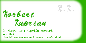 norbert kuprian business card