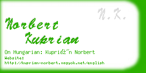norbert kuprian business card